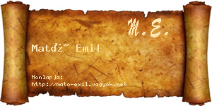 Mató Emil névjegykártya